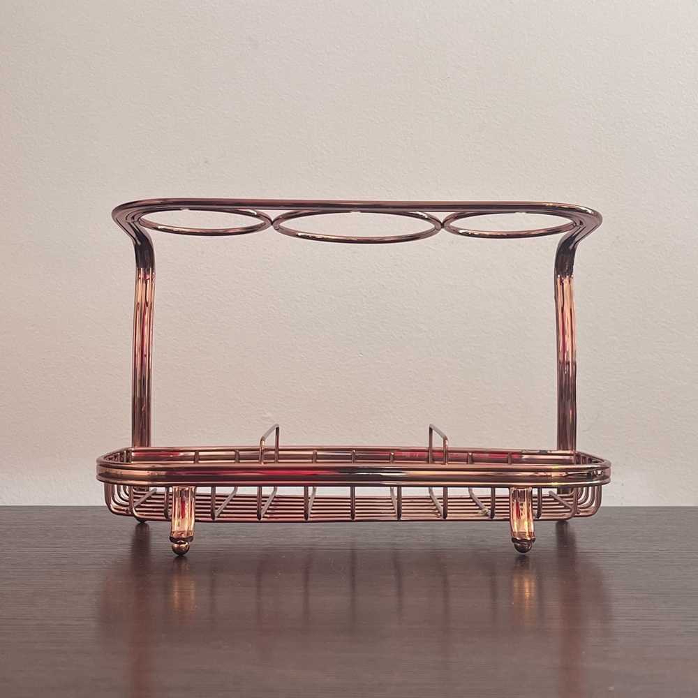 Pink Chrome Metal Hair Tool Organizer